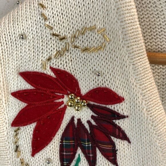 Bobbie Brooks Sleeveless Christmas Cardigan Size M - Picture 4 of 8